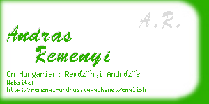 andras remenyi business card